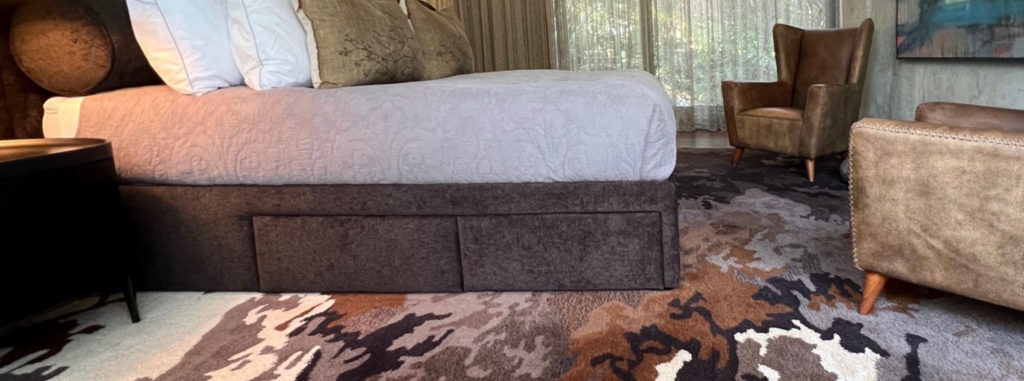 Custom wool bedroom rug with a modern design