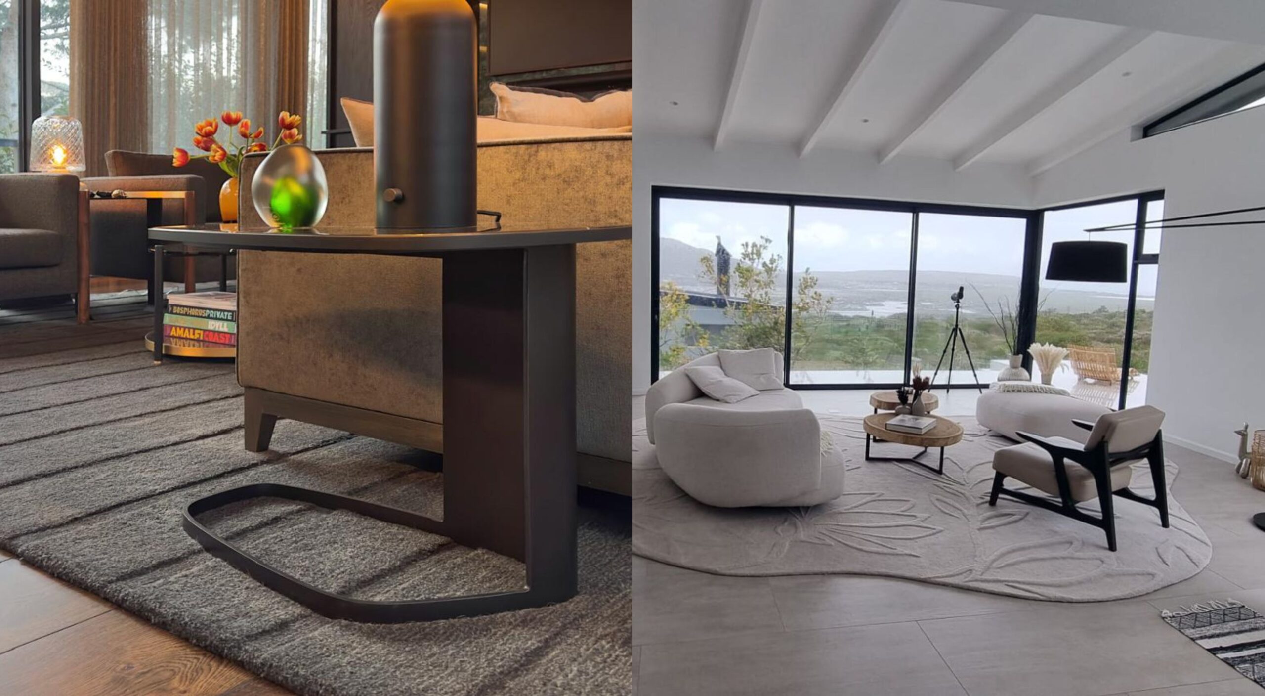 single colour rugs handtufted in two different pile heights to create an embossed effect